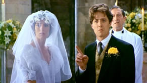 Anna Chancellor with Hugh Grant in 'Four Weddings And A Funeral'