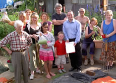 Gary Malcolm with local residents and petition