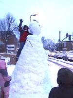 Snow man in Acton