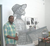Carl Gabriel and his wire sculpture