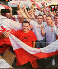 Dawid celebrating in red t shirt