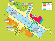 Map of site for A40 footbridge