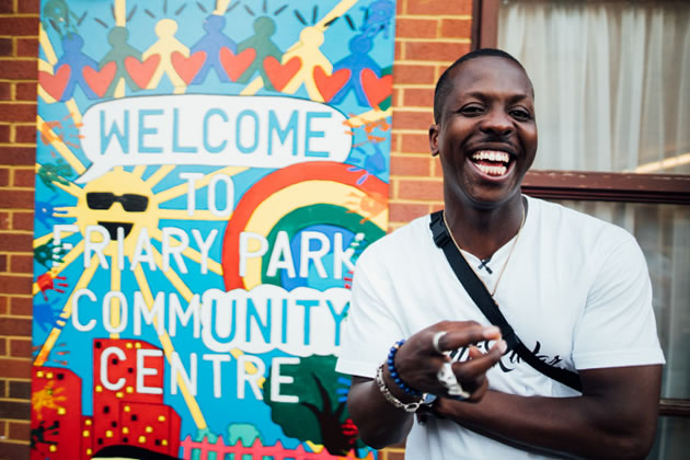 Jamal Edwards supporting a community initiative in Acton 