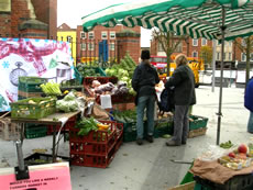 Vegetable stall at Acton Market