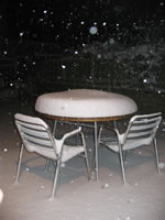 Patio snow in Acton