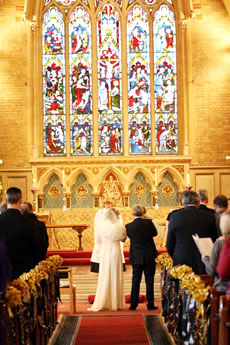 Wedding ceremony at St Mary's, Acton
