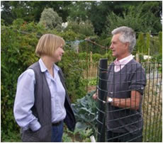 Angie Bray with Michael Wale of Bromyard Allotments