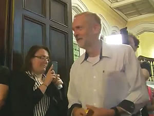 Jeremy Corbyn enters Ealing Town Hall