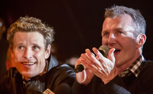 Russ Dawkins, flanked by friend James Cracknell