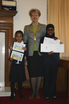 Mayor Barbara Yerolemou with West Twyford Primary artists