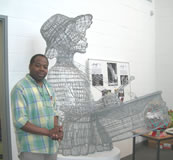 Carl with wire sculpture